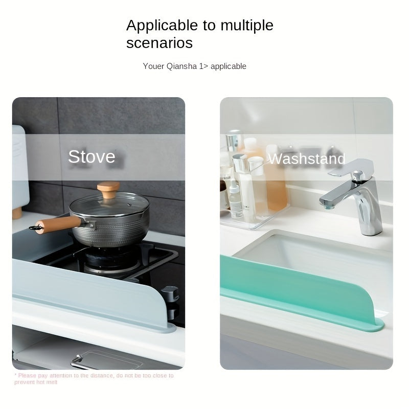 Silicone Sink Splash Guard with Suction Cup - Kitchen Sink Splash Guard