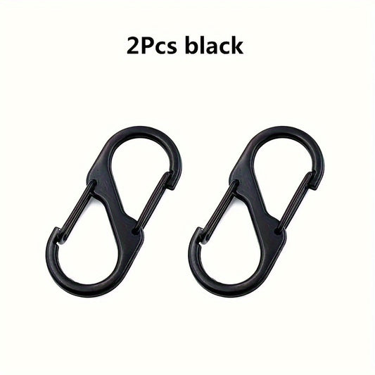 2pcs Zinc Alloy Camping Carbine Keychain S shape Anti theft Backpack Buckle