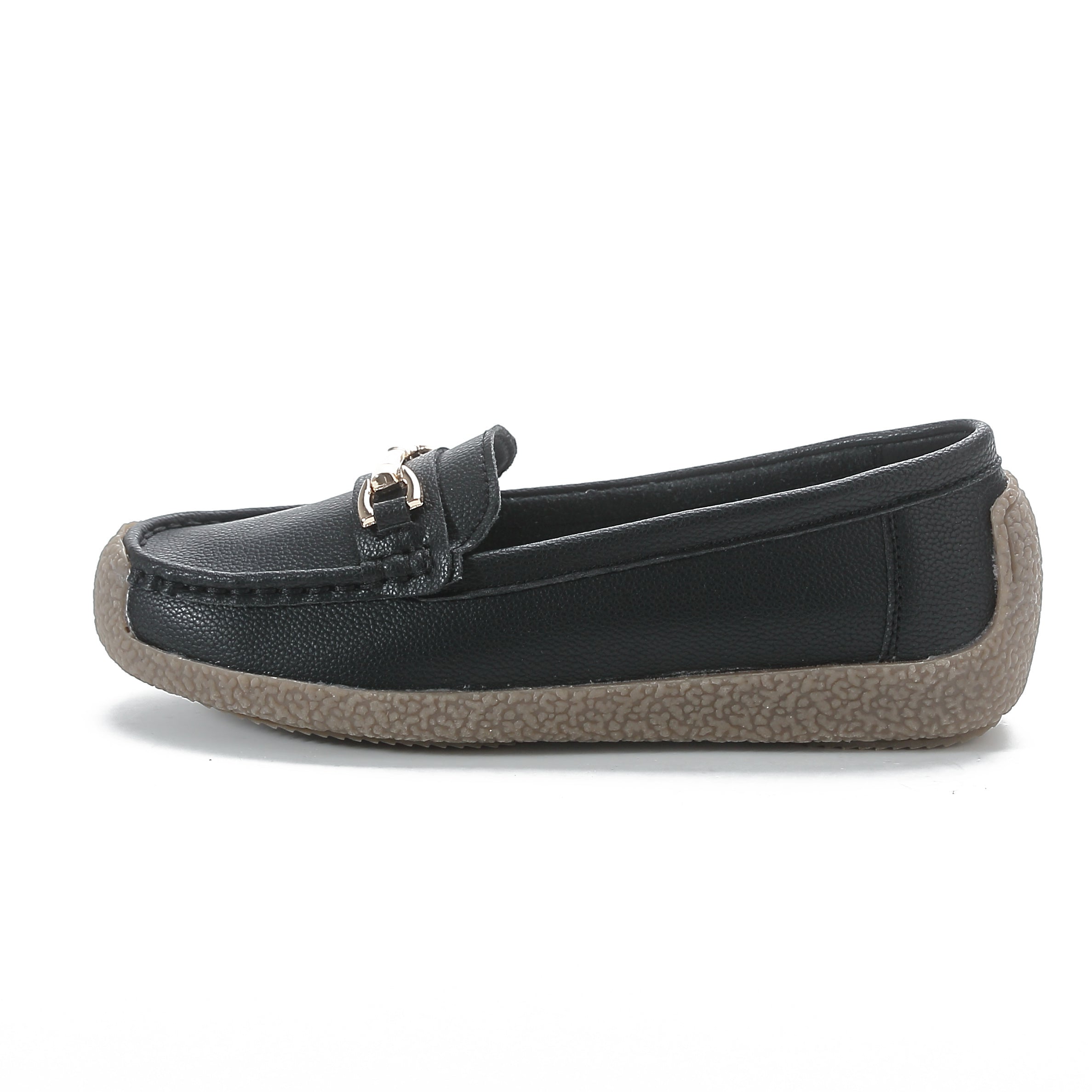 Women's Metallic Chain Loafers Slip On Lightweight Soft Sole Shoes