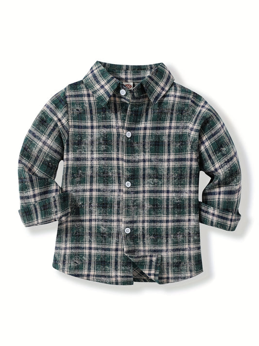 Boys Plaid Shirts Long Sleeve Button Down Tops Spring Fall Outwear