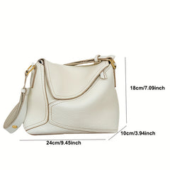 Green Leather Crossbody Shoulder Bag Large Handbag for Parties & Everyday Use