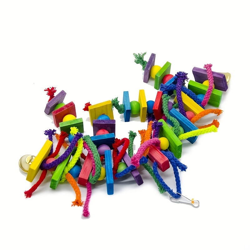 Colorful Parrot Toys Set - Bridges, Blocks, Ropes & More