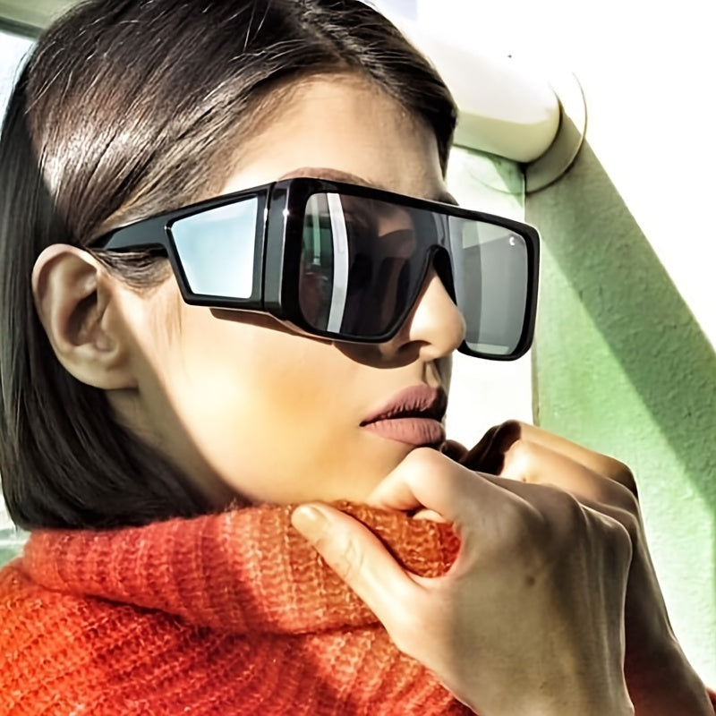 Wrap Around Sunglasses For Women Unisex Shield Futuristic Rectangular Stylish