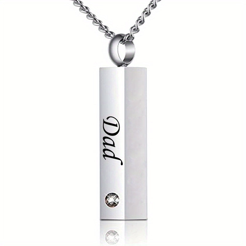 Pet Memorial Necklace Stainless Steel Crystal Pendant Cremation Urn