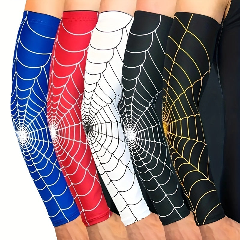 Spider Web Pattern Arm Sleeves Sunscreen Sports Protective