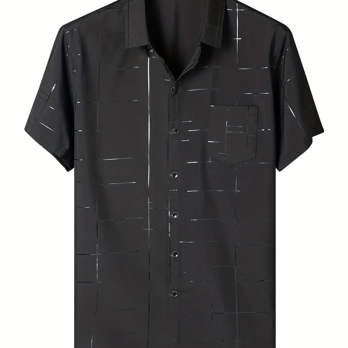 Men's Casual Button Up Shirt Short Sleeve Summer Top for Daily Vacation Business