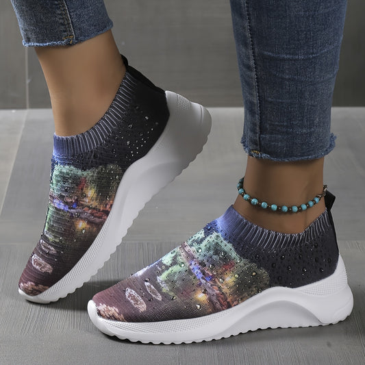 Women's Art Printed Sock Shoes Slip On Sneakers