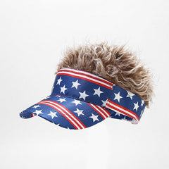 Sun Visor Hat With Spiked Hairs Baseball Cap