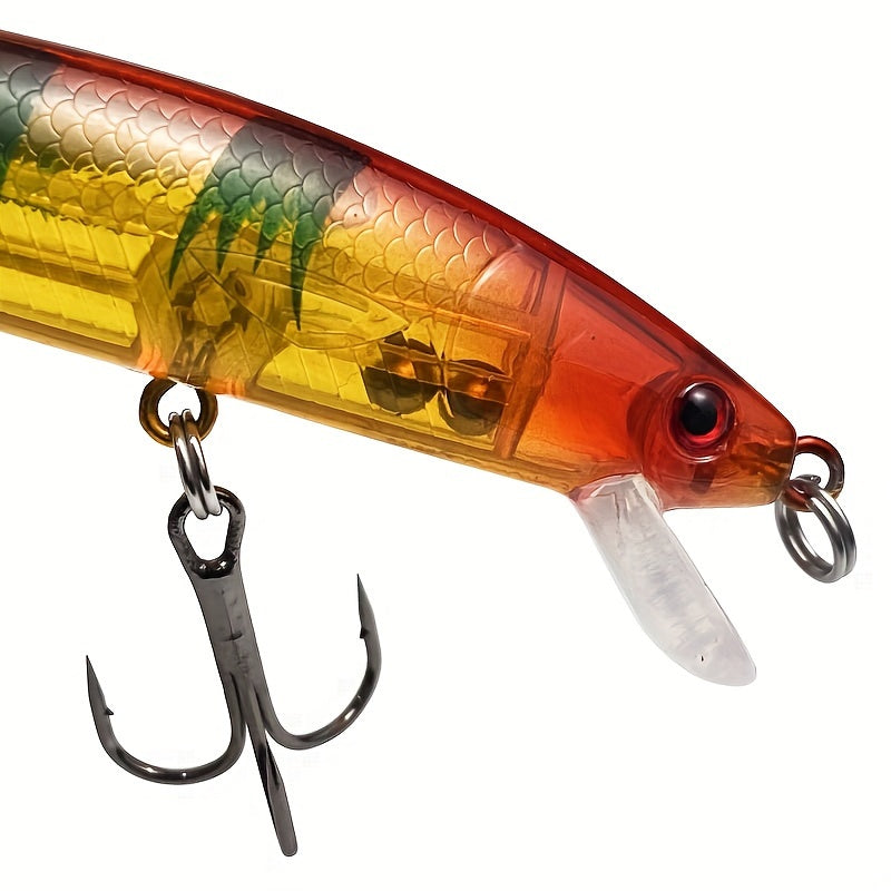 5pcs Minnow Lure Hard Bait Rattling Beads Floating Plastic Bait for Fishing