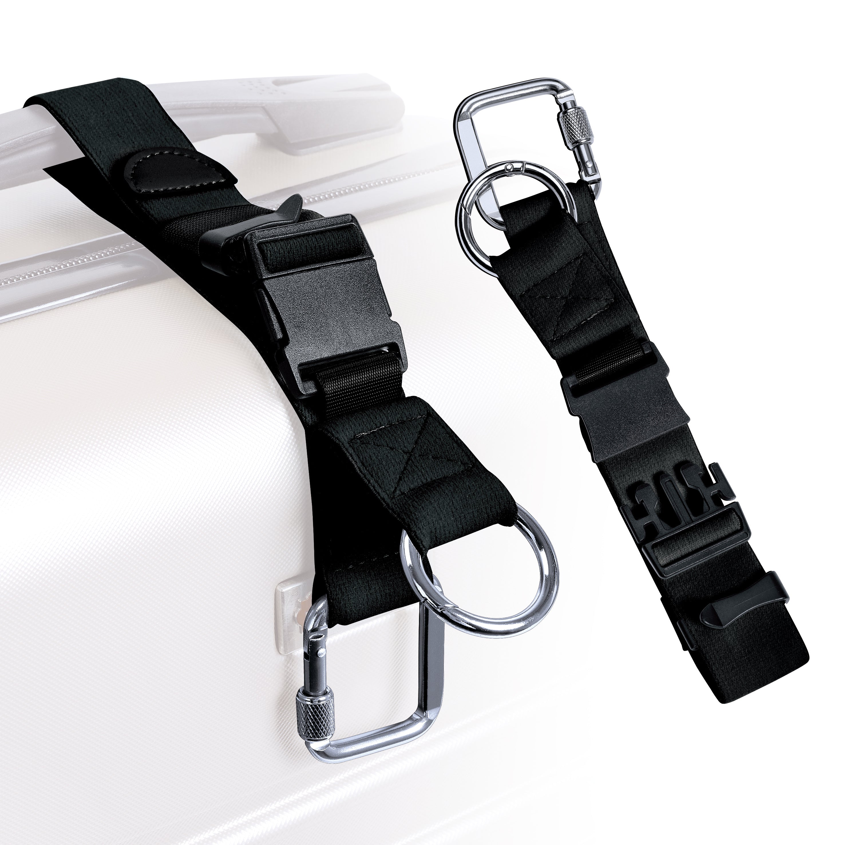 Stroller Hooks Adjustable Travel Strap with Square Hooks and Round Loop Buckles