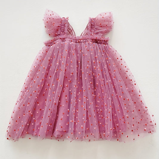 Toddler Girls Polka Dot Butterfly Princess Tutu Dress