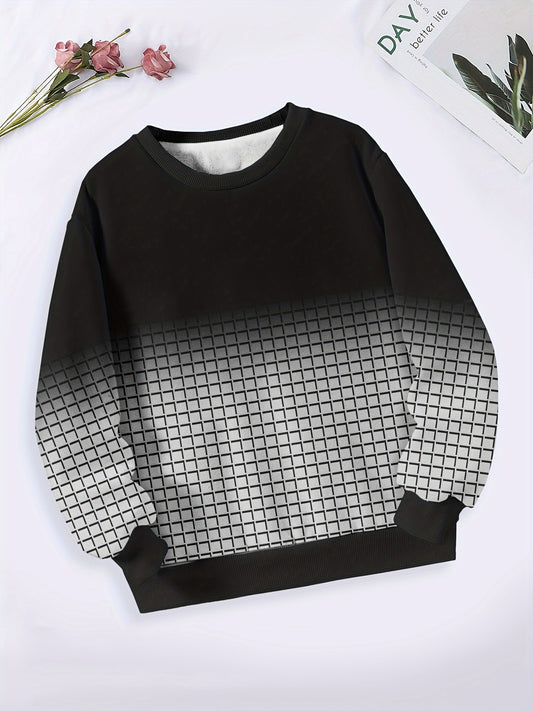 Gradient Long Sleeve Crew Neck Sweatshirt Girls Boys Spring Fall Sports Gift