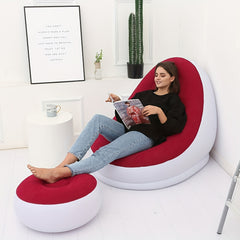 Macaron Flocking Inflatable Lazy Sofa Lounger