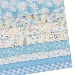 8pcs Set Printed Cotton Fabric Patchwork Cloth Doll DIY Sewing Quilting Material