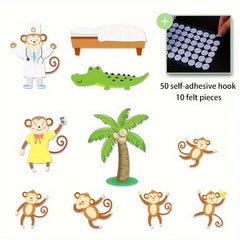 Five Little Monkeys Felt Storybook Colorful Thick Material