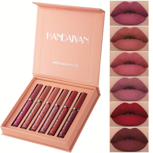 Matte Liquid Lipstick Set 6 Lip Gloss Non Stick Cup Lip Glaze