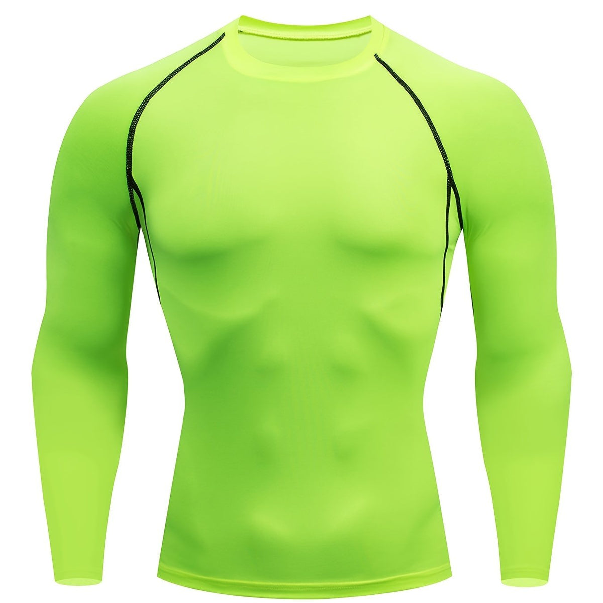 Men's Compression Shirt Fluorescent Green Base Layer