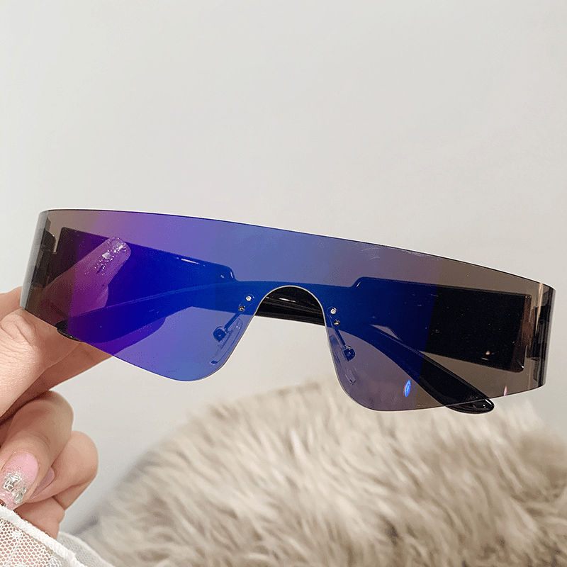 Y2K Rimless Gradient Sunglasses Punk Wrap Eyewear