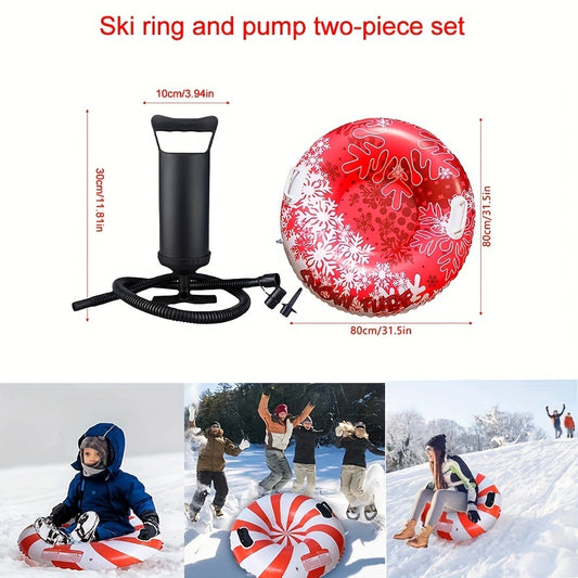 Winter Skiing Ring With Air Pump Set Thickened PVC Skiing Cushion