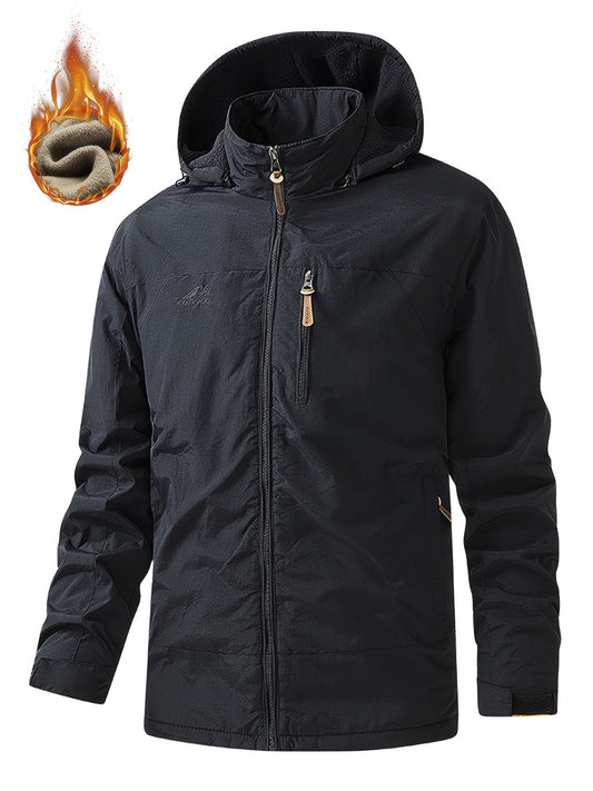 Men's Outdoor Hooded Windbreaker Jacket for Autumn and Winter