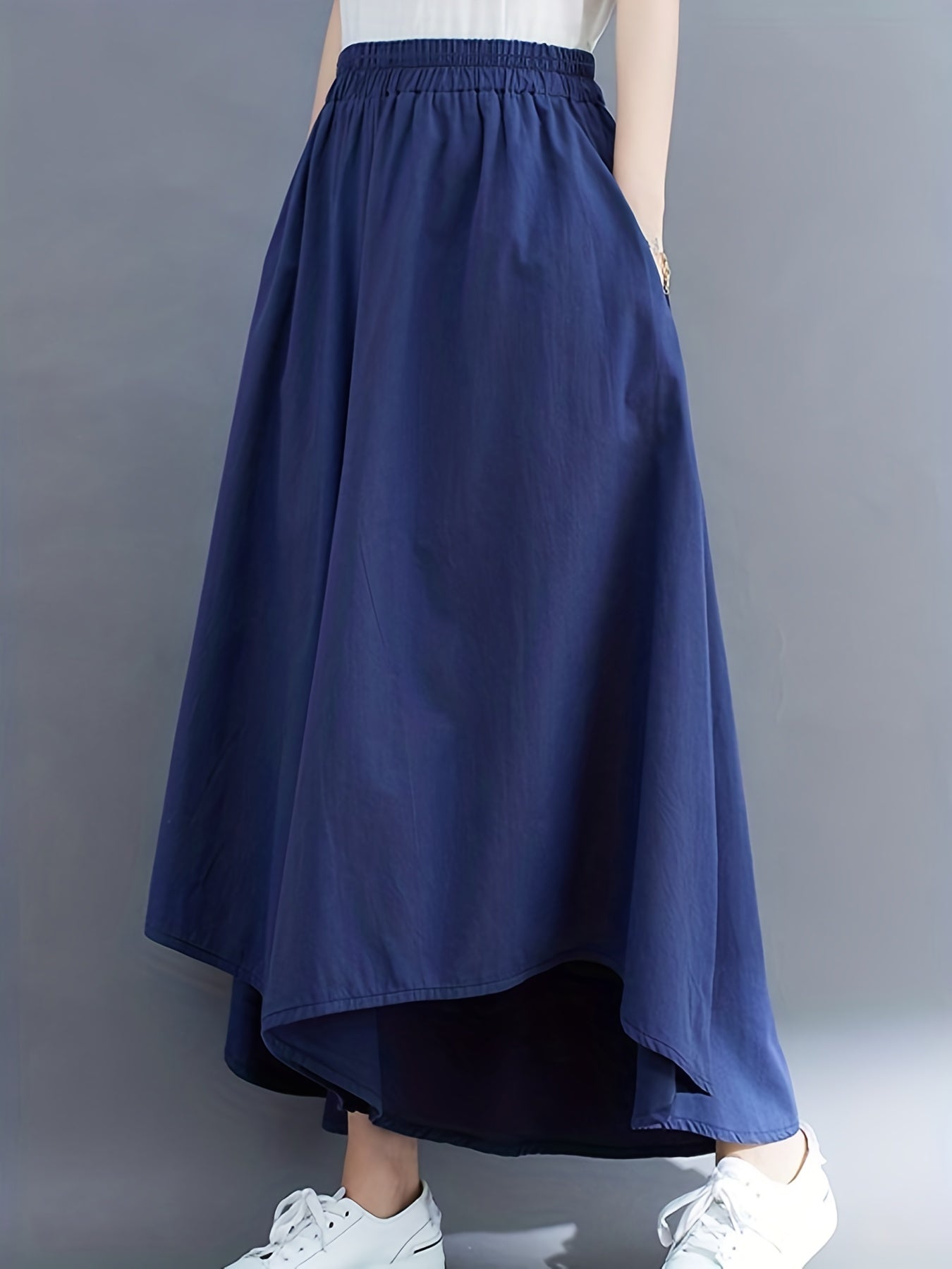 High Waist Wide Leg Pants Casual Elastic Solid Culottes Palazzo Pants