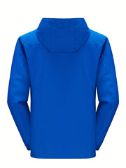 Men's Waterproof Hooded Jacket with Zipper Pocket