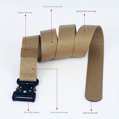 21inch Men's Nylon Tactical Belt Quick Release Buckle Elastic Stretch Canvas Web