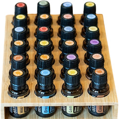 24 Holes Wooden Tray For Essential Oils Aromatherapy Storage