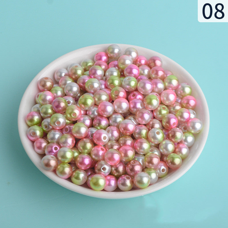 100pcs 6mm Acrylic Round Mermaid Pearl Spacer Beads for Jewelry Making
