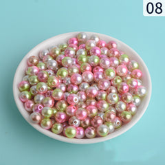 100pcs 6mm Acrylic Round Mermaid Pearl Spacer Beads for Jewelry Making