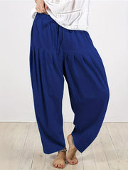  Solid Drawstring Casual Pants