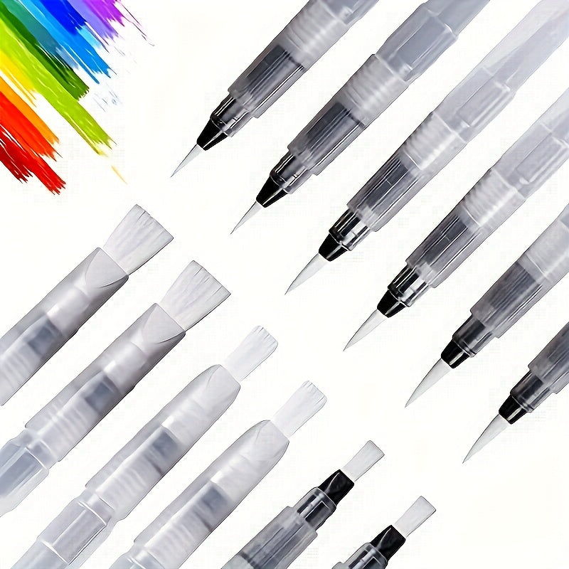 16pcs Refillable Watercolor Brush Pens with Water Tank Painting Brush Pens