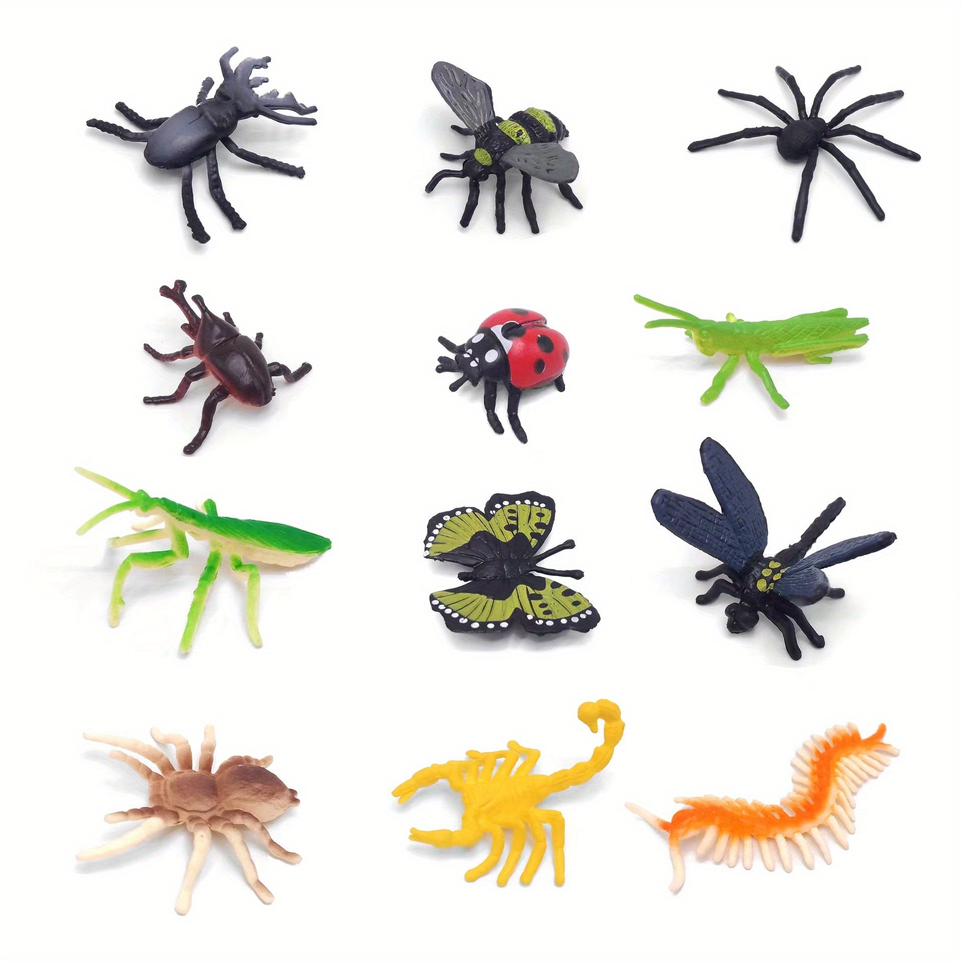 12pcs Mini Insect Models Kids Toys Spider Ladybug Beetle Ornaments