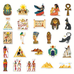 50pcs Pyramid Egypt Series Waterproof Stickers for Motorcycle Laptop Helmet Mug