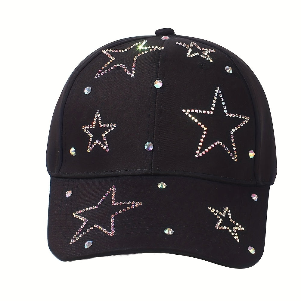 Rhinestone Pentagram Baseball Cap Adjustable Dad Hat