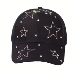 Rhinestone Pentagram Baseball Cap Adjustable Dad Hat