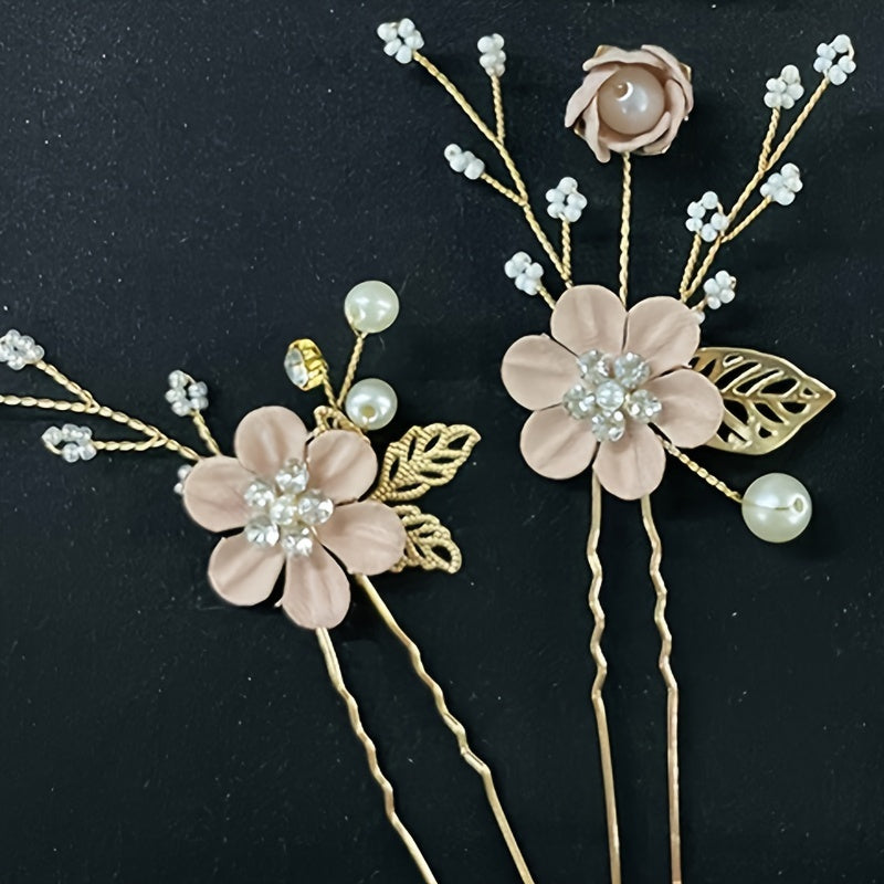 4 Pack Romantic Floral Hair Accessories Bridal Wedding Comb Set