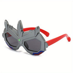 Cartoon Frame Silicone Sunglasses for Kids, Foldable Sun Protection
