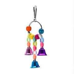 Colorful Beads Bell String Toy for Parrots Interactive Chain Toy