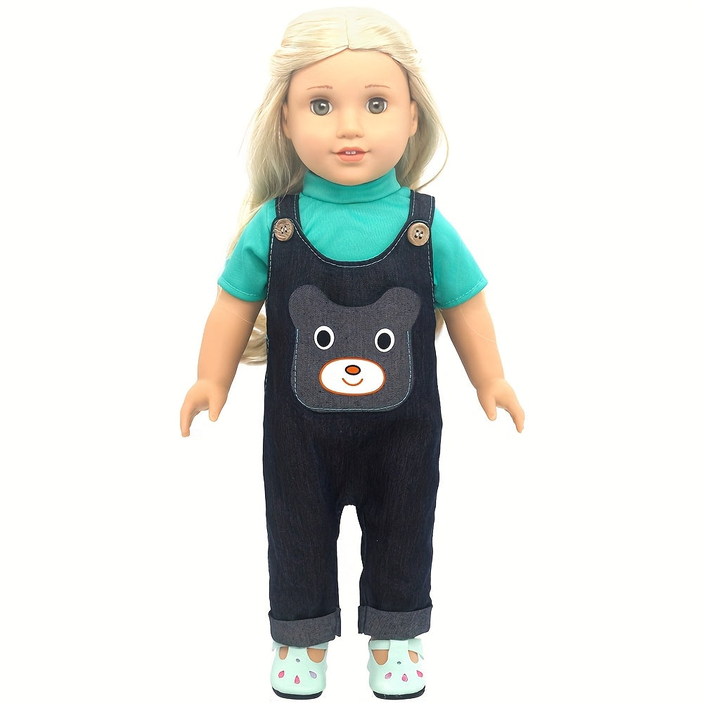 Green Denim Doll Clothes Set for 18 inch Dolls