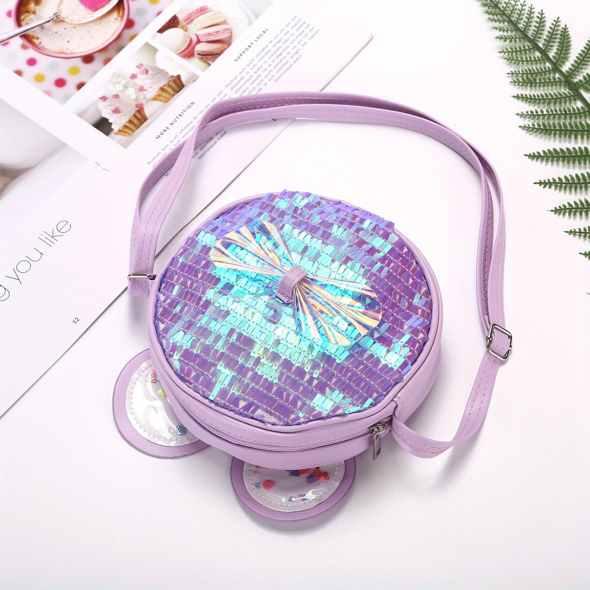 Kids Sequin Shoulder Bag with Bow Decoration
