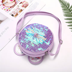 Kids Sequin Shoulder Bag with Bow Decoration