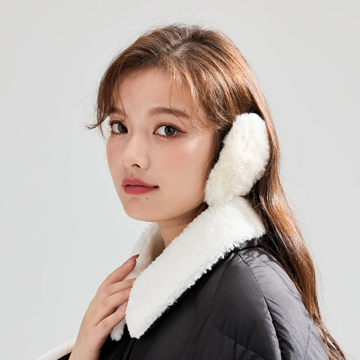 Soft Fluffy Women's Winter Ear Warmers Non Slip Fit for Skiing
