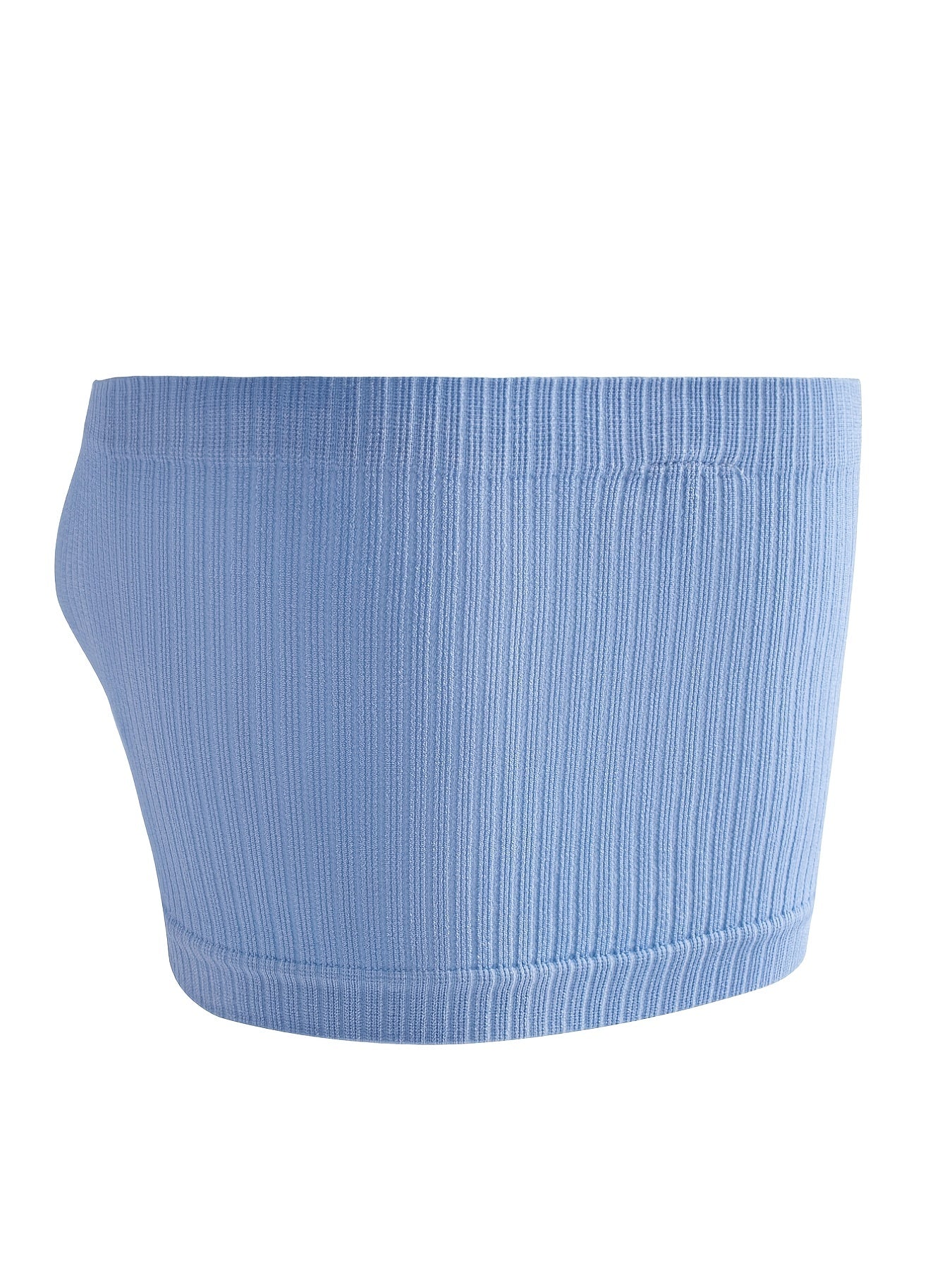 Ribbed Strapless Bandeau Bra Comfy & Soft Stretch Bra Women's Lingerie