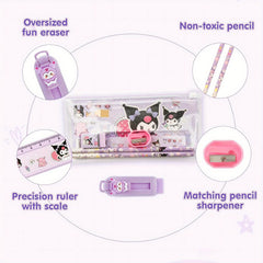 Kuromi Stationery Set: Fountain Pen, Pencil Case, Erasers, Sticky Note