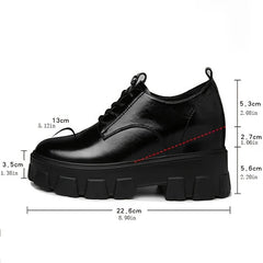 Women's Chunky Heel Lace Up Oxfords Solid Comfortable Round Toe Shoes