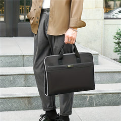 Nylon Briefcase Large Capacity Zippered Document Organizer Handbag