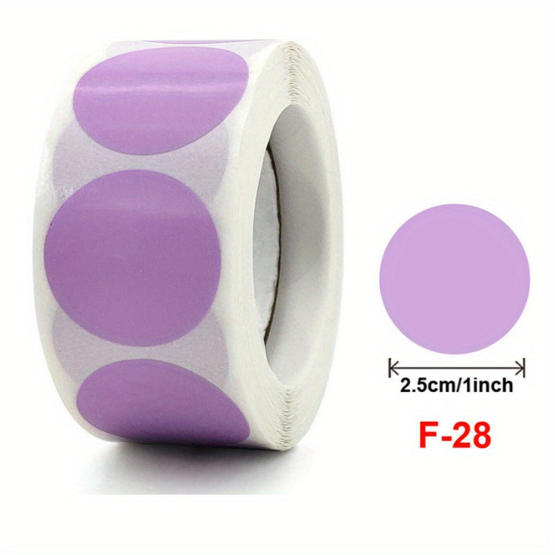500 Purple Round Adhesive Labels for Office Decoration & Bookmarking