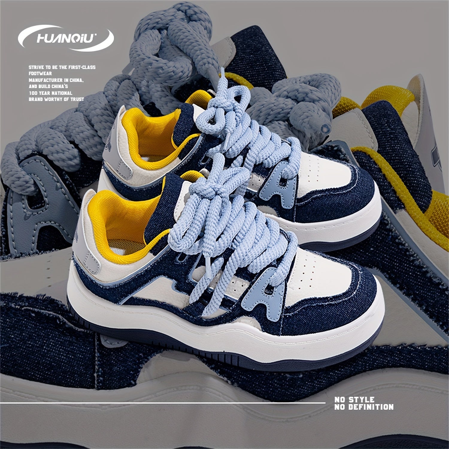 Sporty Block Lace-up Platform Sneakers for Women