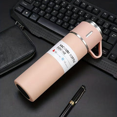 Stainless Steel Vacuum Flask 500ml With 3 Cup Lids